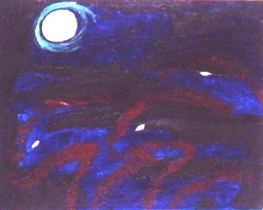 Blue Creatures on the Prowl copyright 1999 Nancy Remp Smith